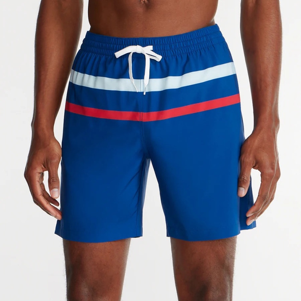 New Chubbies Classic 7" Brief Lined Swim Trunks‎ Blue and Red NWOT